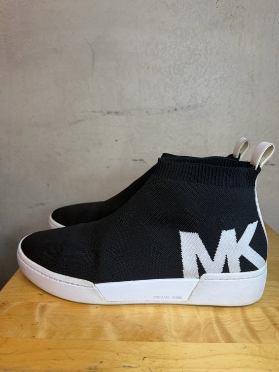 MICHAEL Michael Kors Shoes - Michael Kors MK Logo Sock Sneakers Black White Slip-On Sneaker Boots